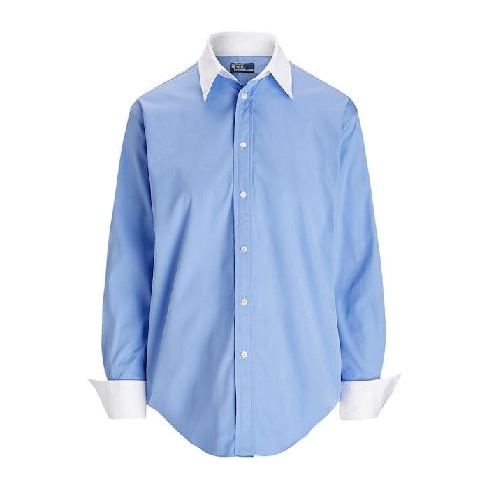 women blue relaxed-fit cotton shirt