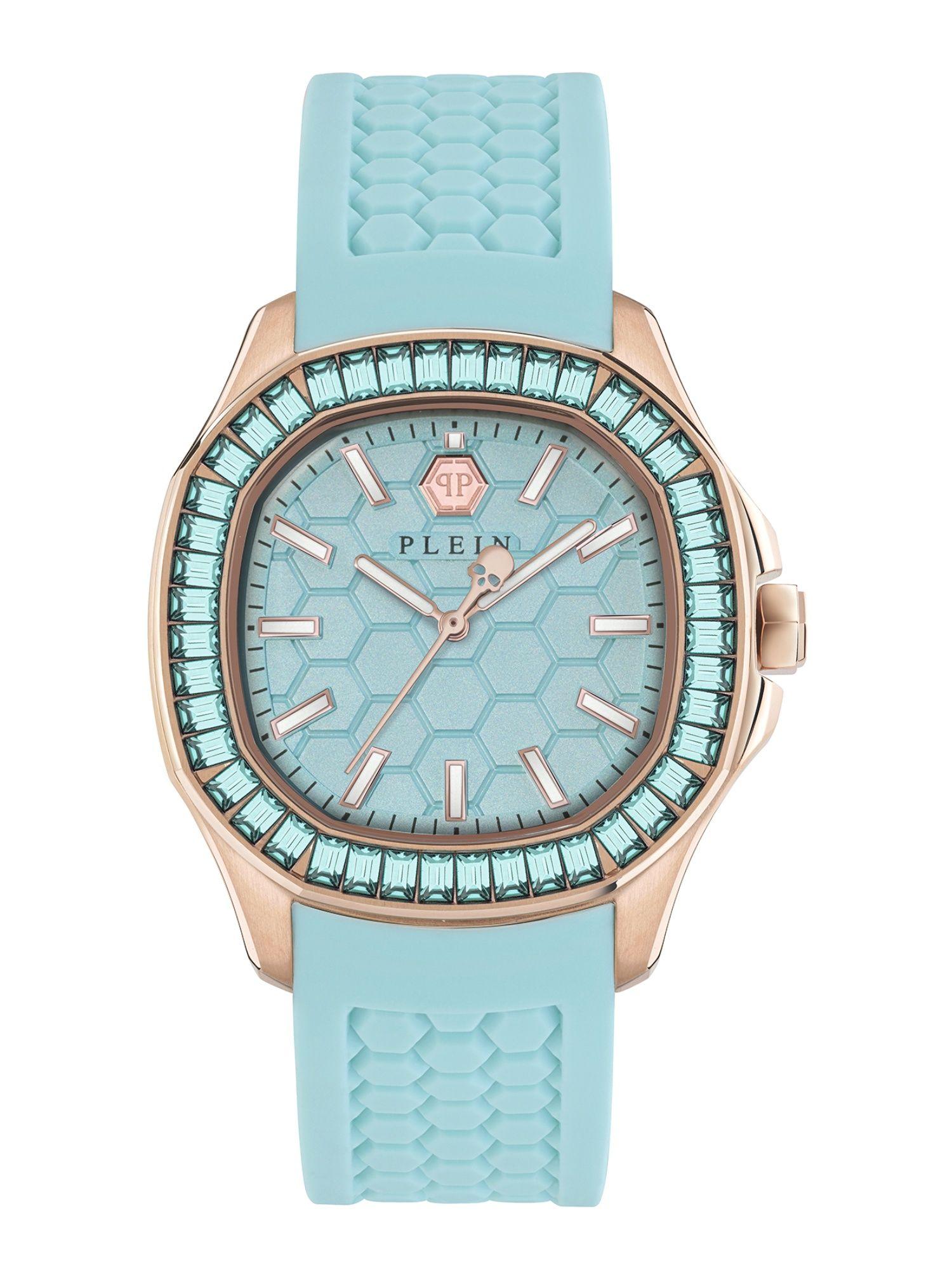 women blue round analog stainless steel dial watch-pwtaa0323 (m)
