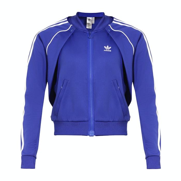 women blue side-stripes two-in-one track jacket
