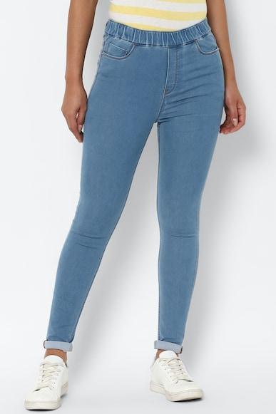 women blue skinny fit  wash jeans