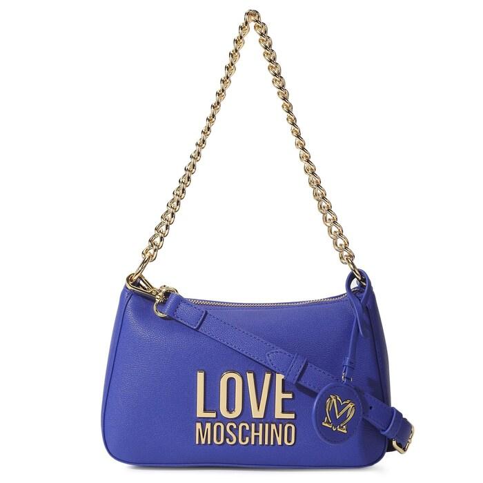 women blue solid lm lettering shoulder bag