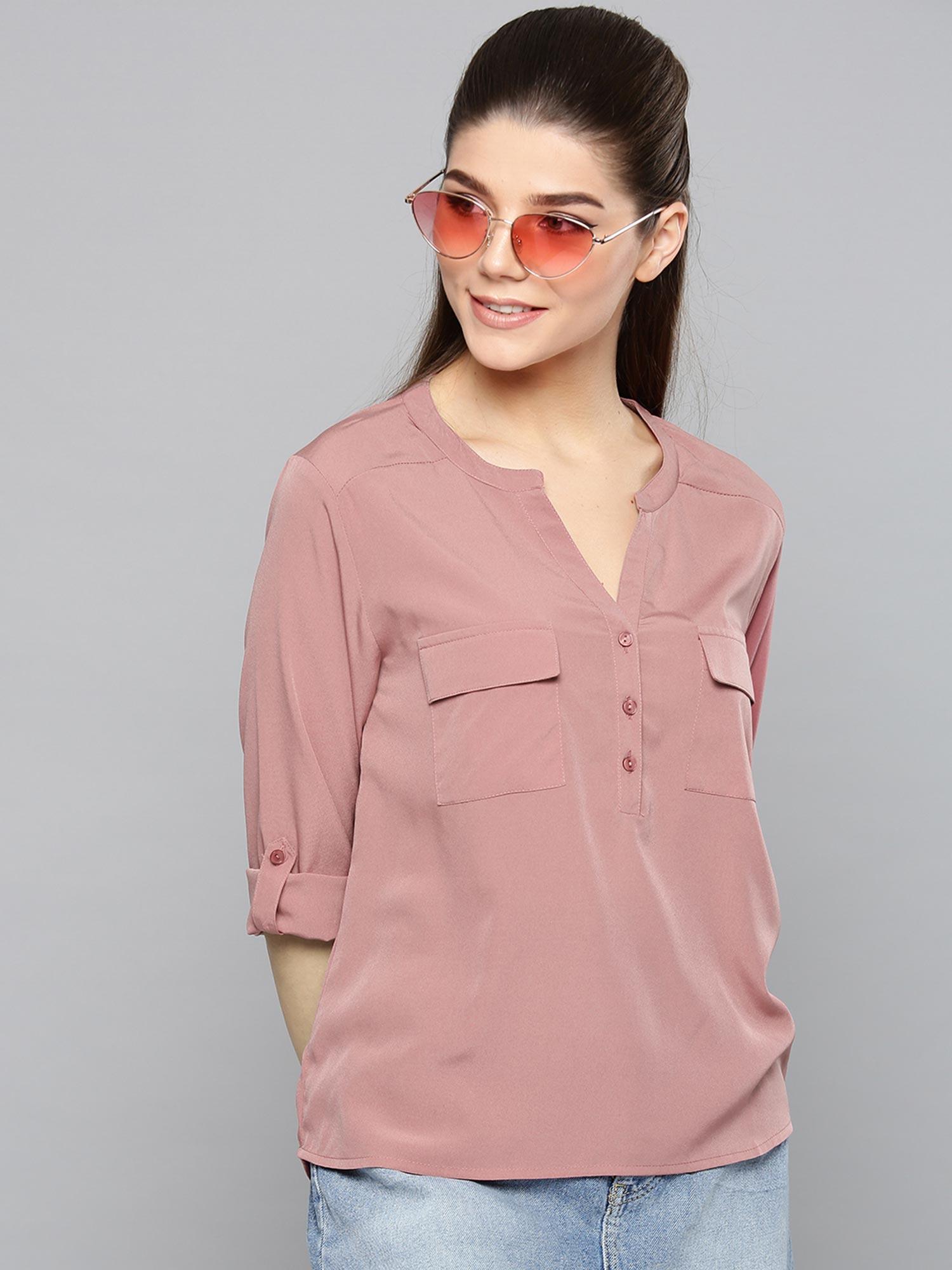 women boat neck three-quarter sleeves solid top