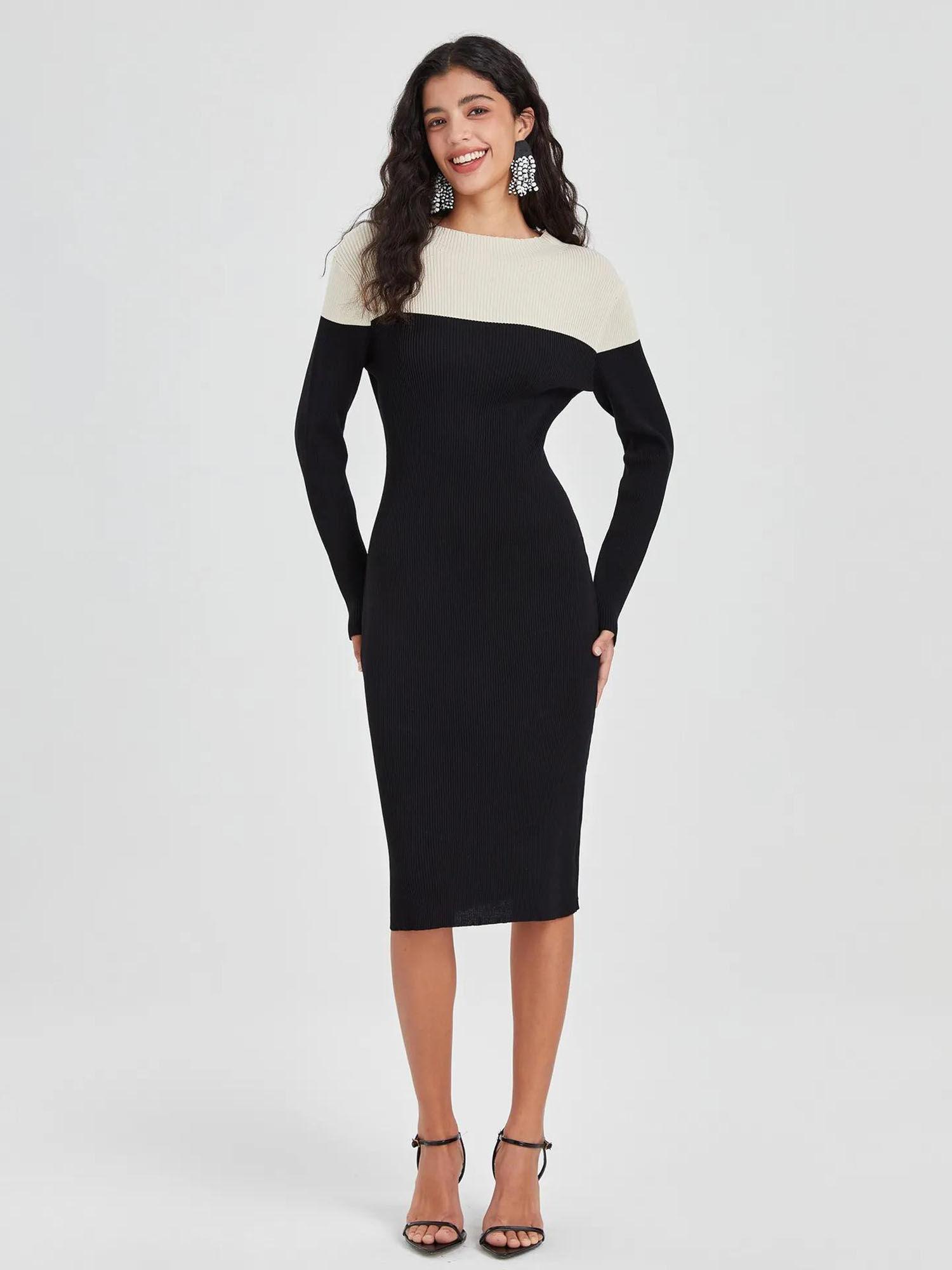 women bodycon black dress