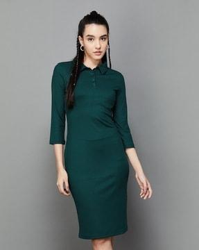 women bodycon dress with 3/4th sleeve