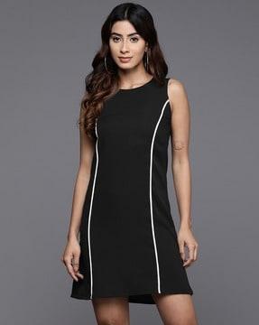 women bodycon dress with contrast piping