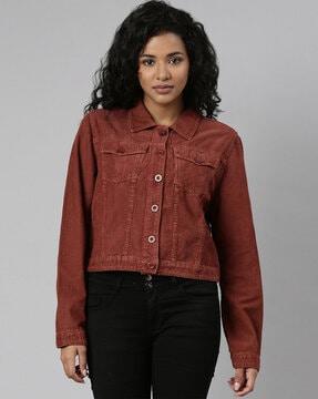 women bomber jacket with flap pockets