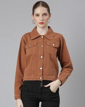 women bomber jacket with flap pockets