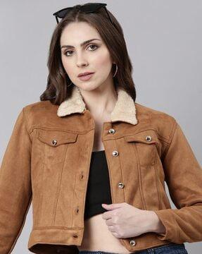 women bomber jacket with flap pockets