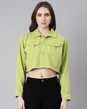 women bomber jacket with flap pockets