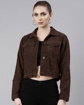 women bomber jacket with flap pockets