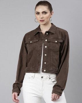 women bomber jacket with flap pockets