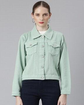 women bomber jacket with flap pockets