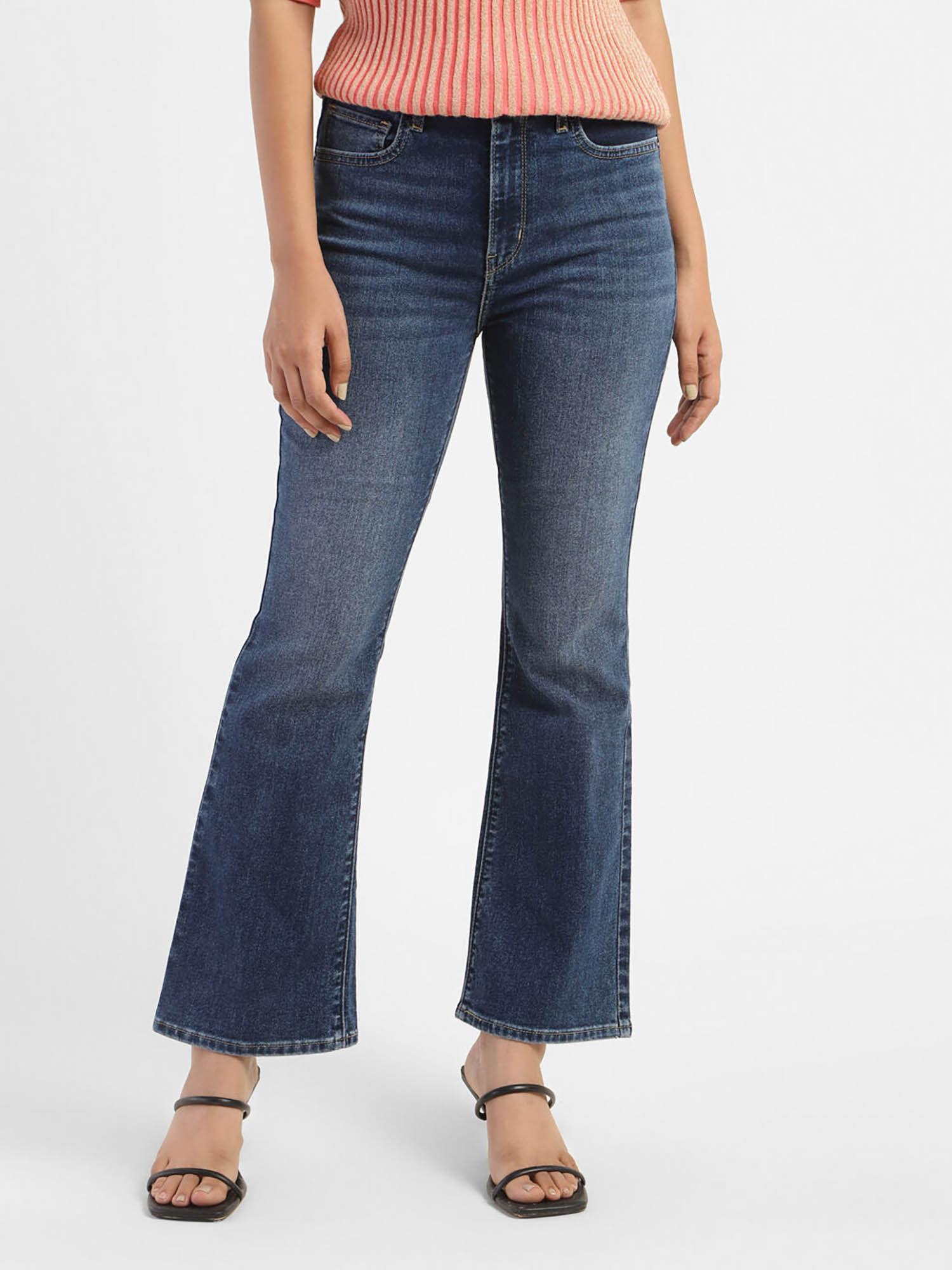 women bootcut high-rise faded jeans