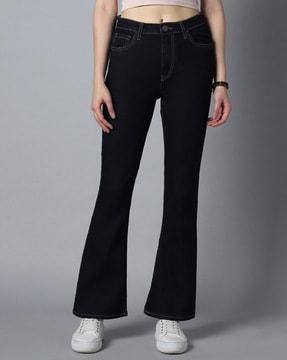 women bootcut jeans with 5-pocket styling