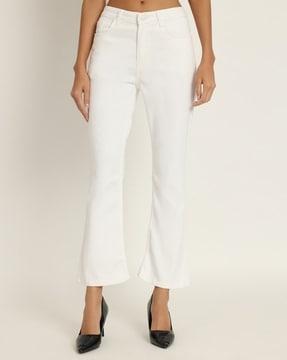 women bootcut jeans with 5-pocket styling