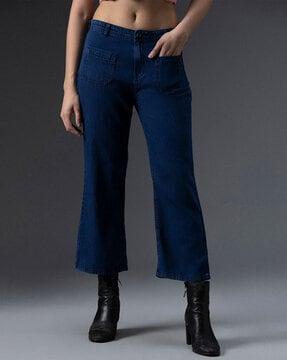 women bootcut jeans with 5-pocket styling