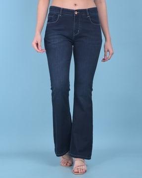 women bootcut jeans with 5-pocket styling