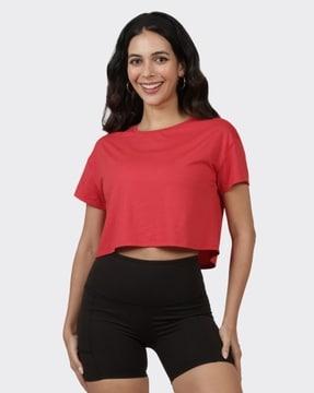 women boxy fit crew-neck t-shirt