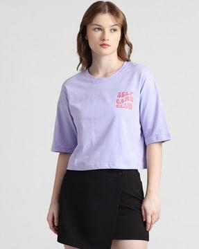 women boxy fit round-neck t-shirt