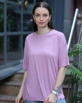 women boxy fit round-neck t-shirt