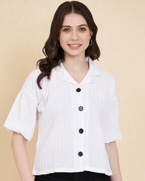 women boxy fit shirt with cutaway neck