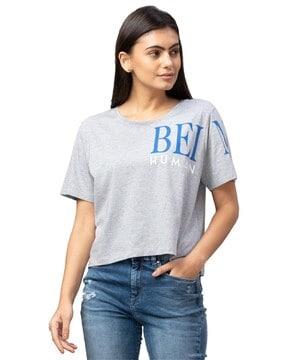 women boxy print regular fit t-shirt