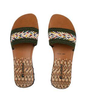 women braided open-toe flip-flops