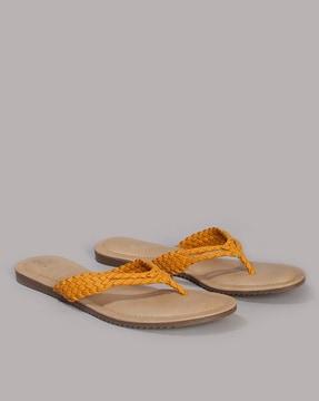 women braided thong-strap sandals