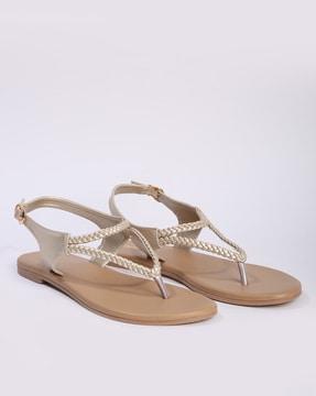 women braided thong-strap sandals