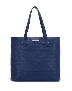 women brand embossed tote bag