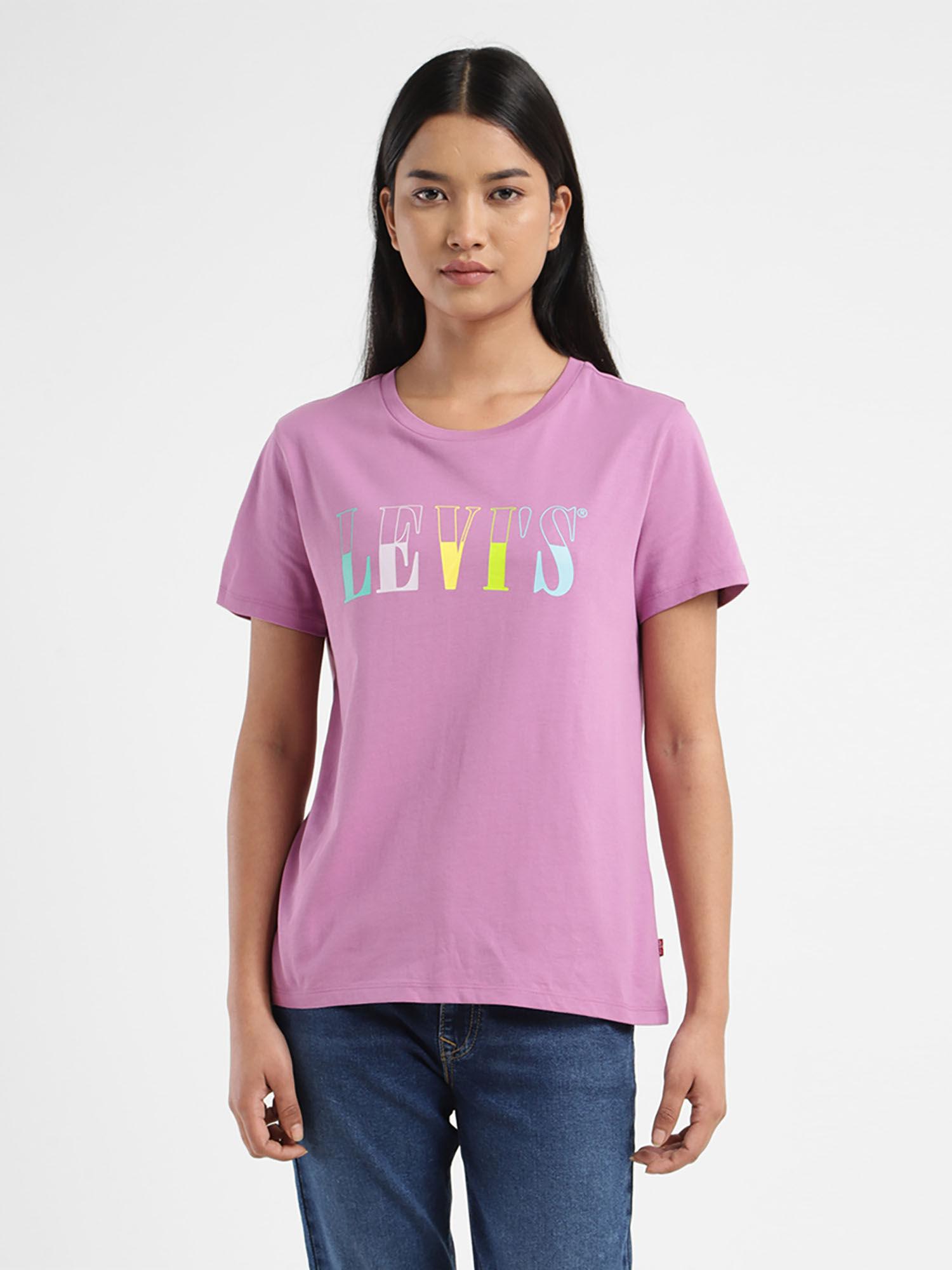 women brand logo round neck t-shirt