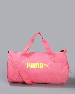 women brand print duffle bag