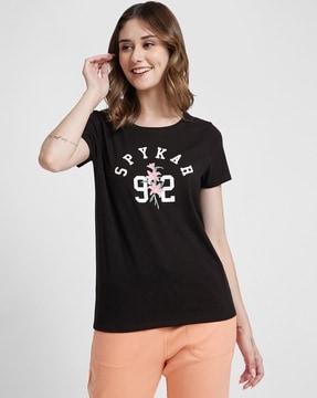 women brand print round-neck t-shirt