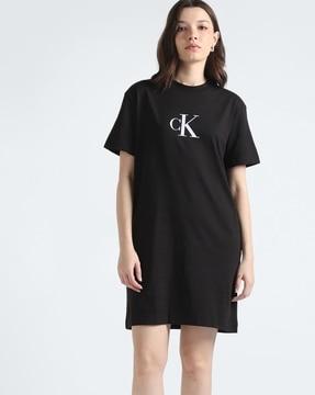 women brand print t-shirt dress