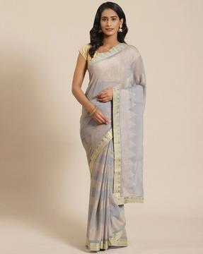 women brasso saree with lace border