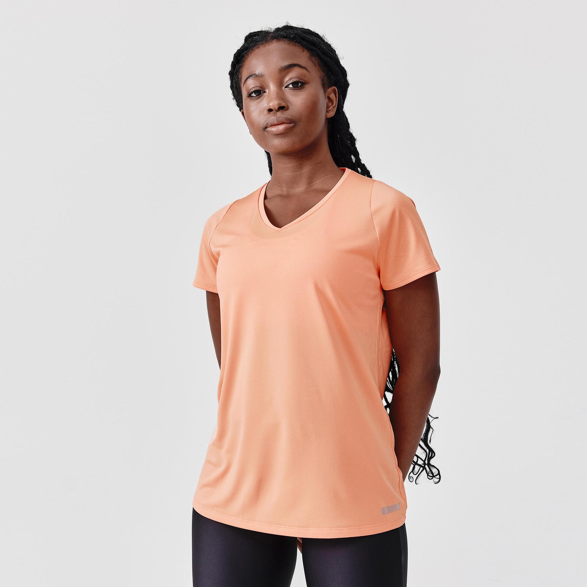 women breathable short-sleeved t-shirt running dry - orange