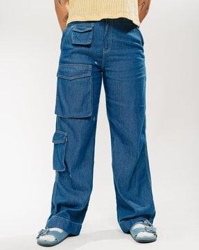 women breezy straight fit cargo jeans