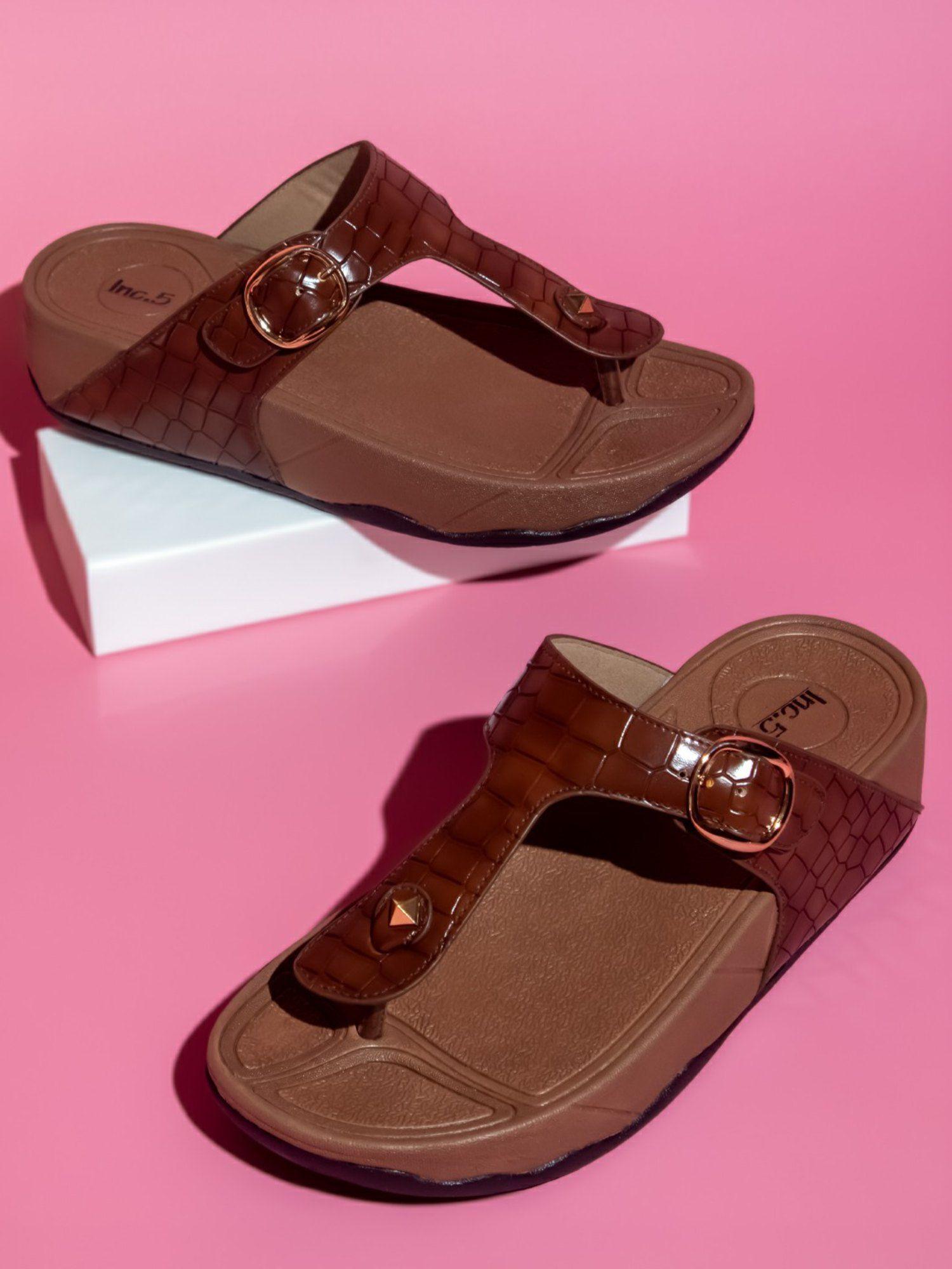 women brown casual comfort sandals