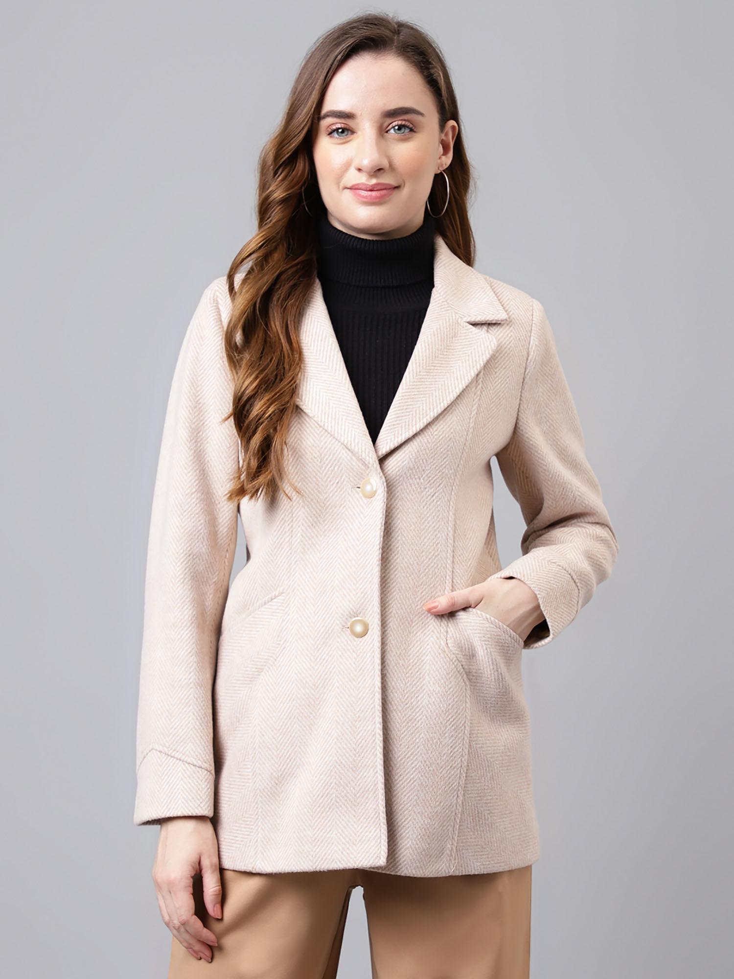 women brown color over coat