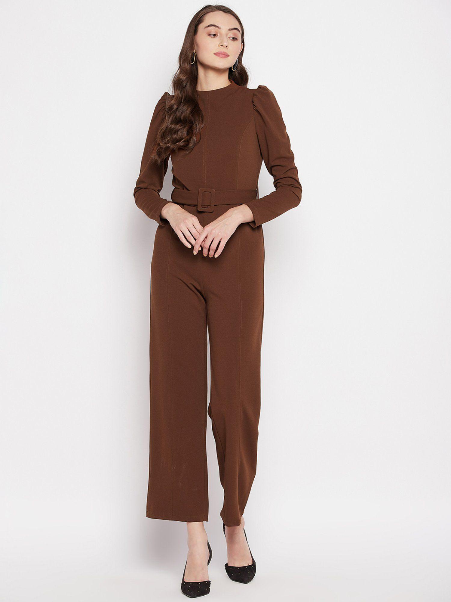 women brown jump suits