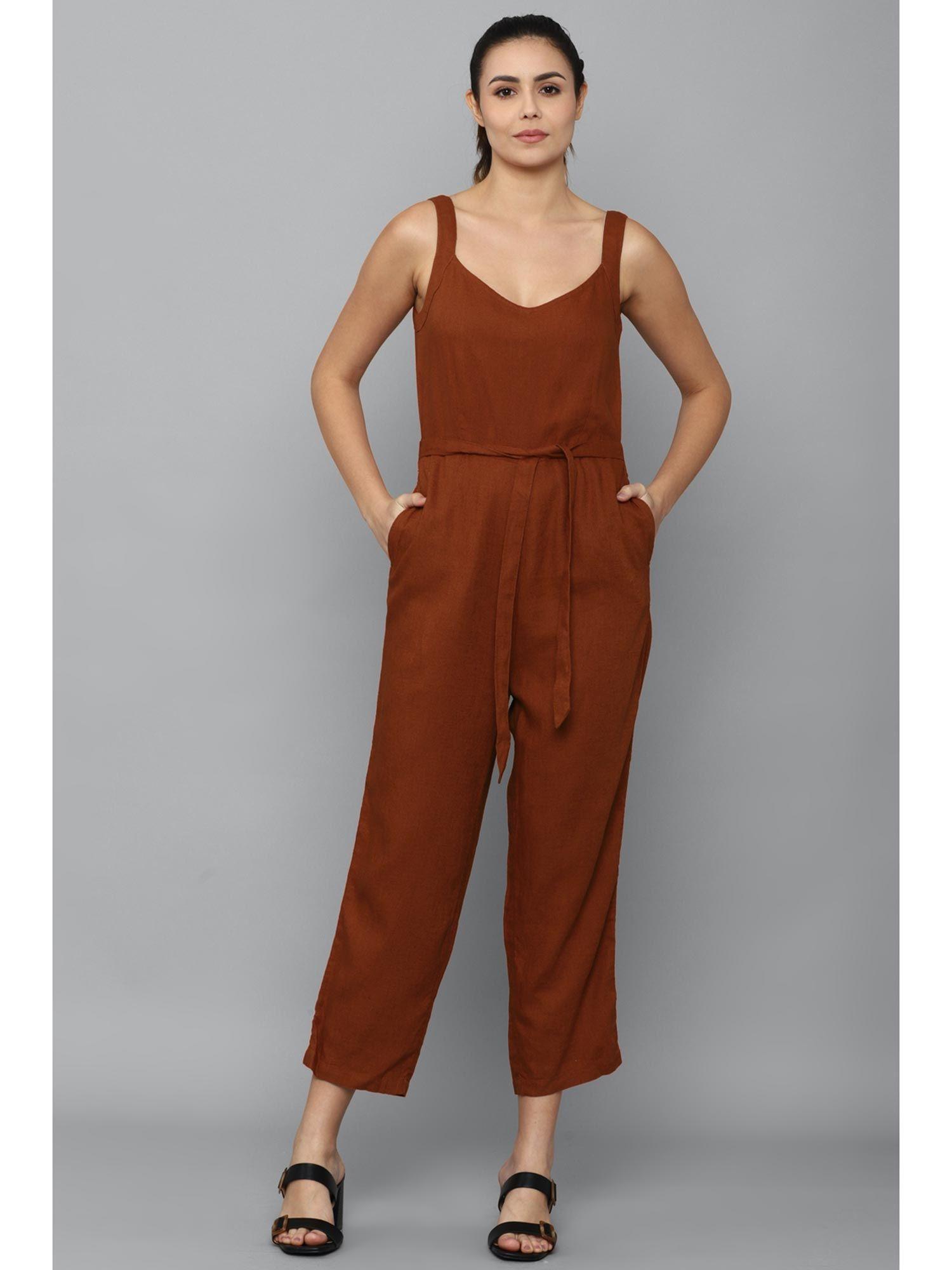 women brown jumpsuit