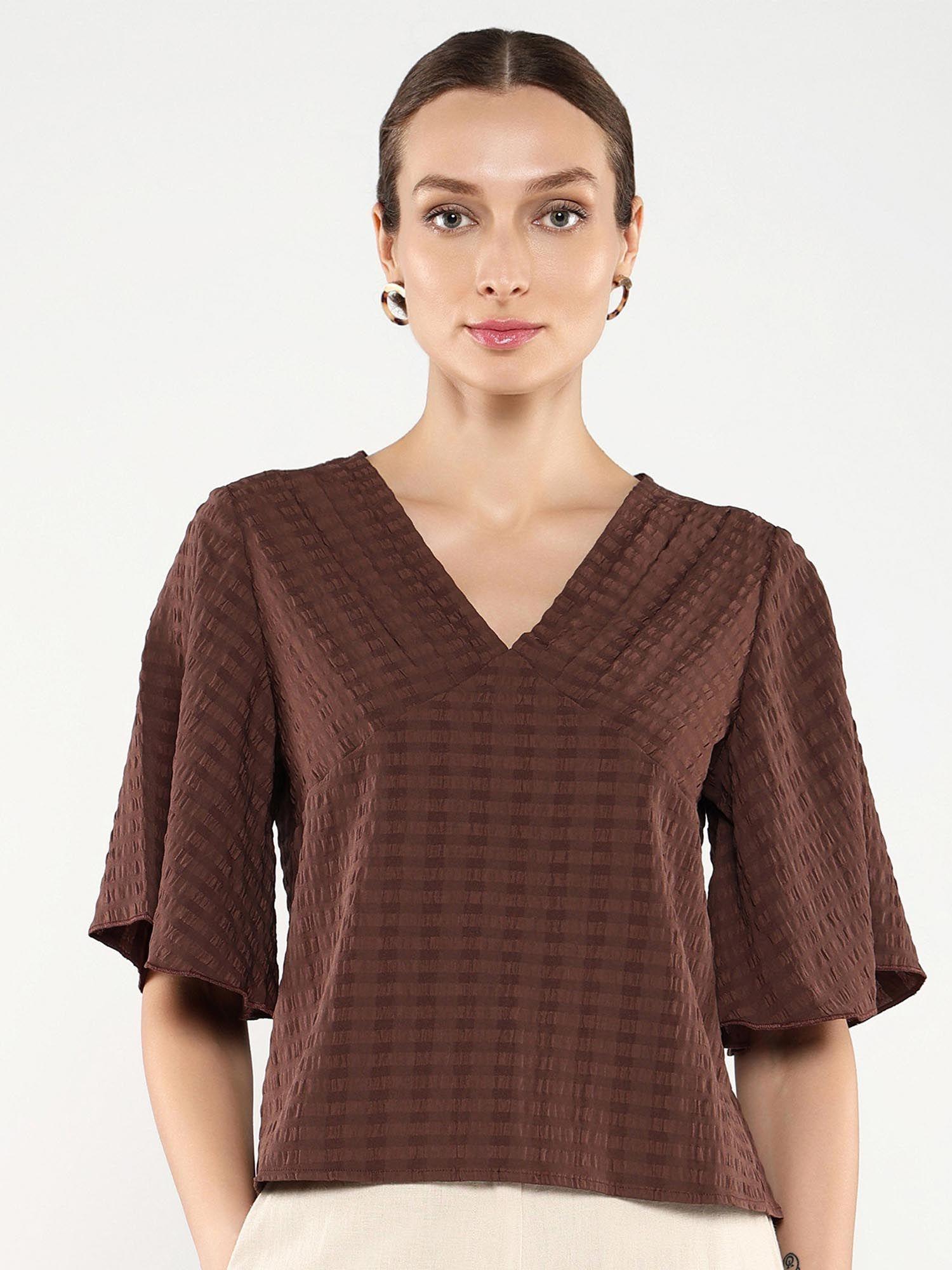 women brown tolah regular top