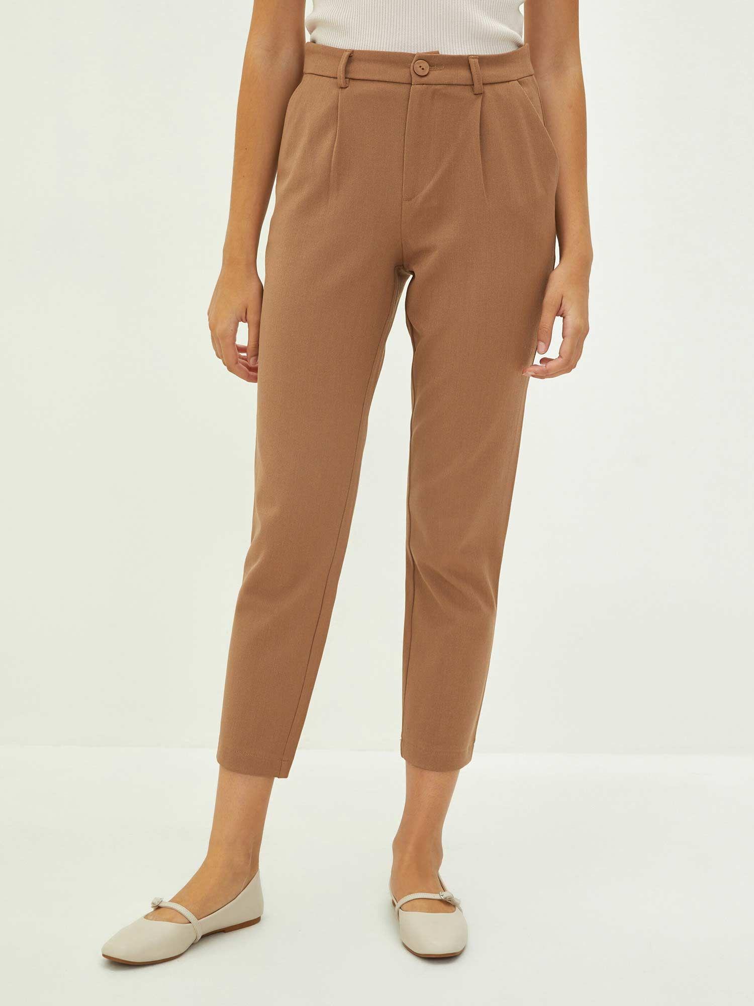 women brown trousers