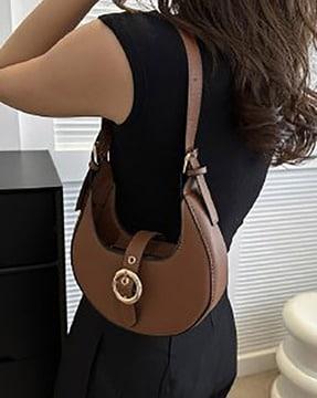 women buckle detail shoulder bag