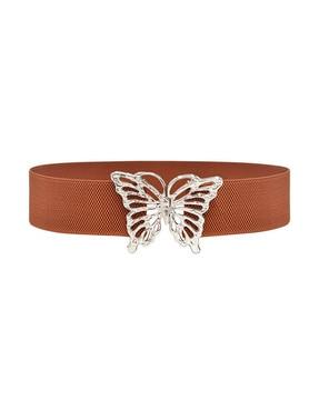 women butterfly design elastic waist wide belt