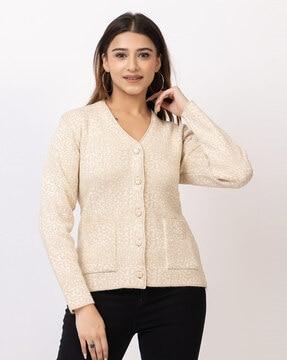 women button-closure full-sleeves cardigan