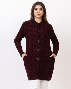 women button-closure full-sleeves cardigan