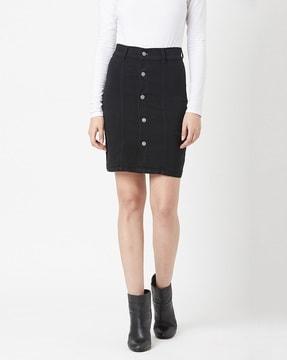 women button-down a-line skirt