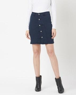 women button-down a-line skirt