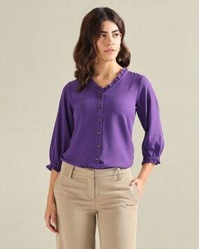 women button down relaxed fit top